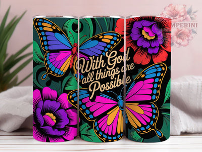 With God All Things 20oz Tumbler Wrap, Faith Quotes, Christian Inspiration, Bible Verse Reminder, Spiritual Strength, Inspirational Gift, Sublimation PNG Sublimation Li Zamperini 