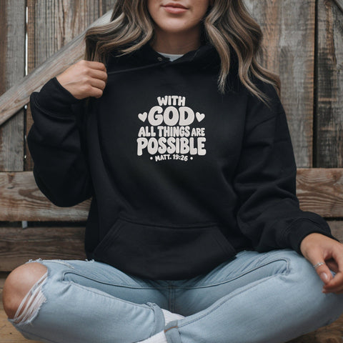 With God All Things Are Possible Embroidery Design – Matthew 19:26 Christian Faith Machine Embroidery File Embroidery/Applique DESIGNS PatternFeed8 