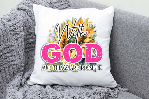 With God all things are possible SVG, PNG, Sublimation Design for shirts mugs, Leopard, Sunflowers Png, Bible Verse PNG, God Christian Sublimation Jagonath Roy 