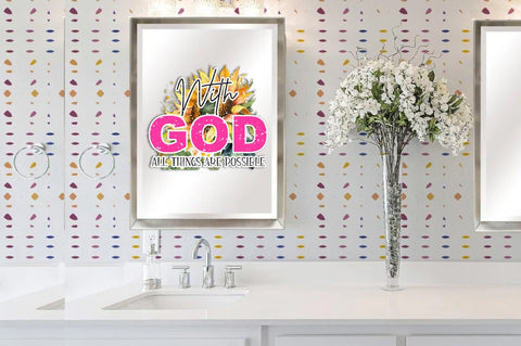 With God all things are possible SVG, PNG, Sublimation Design for shirts mugs, Leopard, Sunflowers Png, Bible Verse PNG, God Christian Sublimation Jagonath Roy 