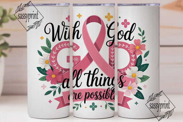 With God All Things Possible Tumbler Sublimation sassyprint 