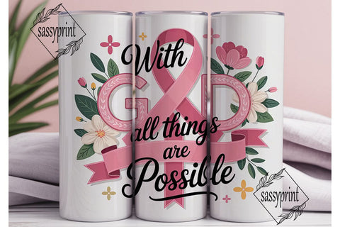 With God All Things Possible Tumbler Sublimation sassyprint 