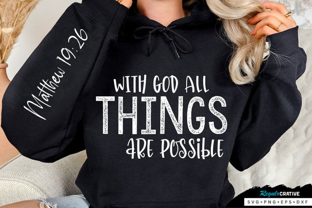 With God All Things Sleeve SVG Design SVG Regulrcrative 