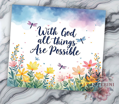 With God Tumbler, Christian Faith Mug, Bible Verse Drinkware, Inspirational Tumbler, Motivational Gift, 20oz Sublimation Wrap, Religious Drinkware Sublimation Li Zamperini 