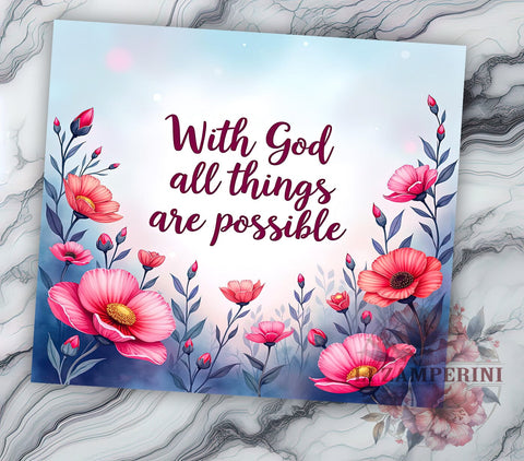 With God Tumbler, Christian Faith Mug, Bible Verse Drinkware, Inspirational Tumbler, Motivational Gift, 20oz Sublimation Wrap, Religious Drinkware Sublimation Li Zamperini 