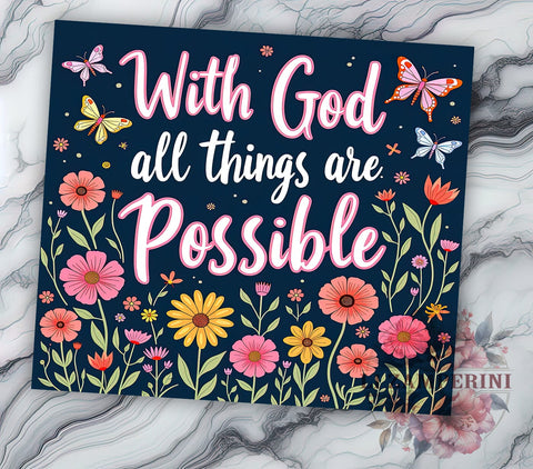 With God Tumbler, Christian Faith Mug, Bible Verse Drinkware, Inspirational Tumbler, Motivational Gift, 20oz Sublimation Wrap, Religious Drinkware Sublimation Li Zamperini 