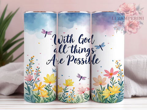With God Tumbler, Christian Faith Mug, Bible Verse Drinkware, Inspirational Tumbler, Motivational Gift, 20oz Sublimation Wrap, Religious Drinkware Sublimation Li Zamperini 