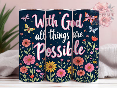 With God Tumbler, Christian Faith Mug, Bible Verse Drinkware, Inspirational Tumbler, Motivational Gift, 20oz Sublimation Wrap, Religious Drinkware Sublimation Li Zamperini 
