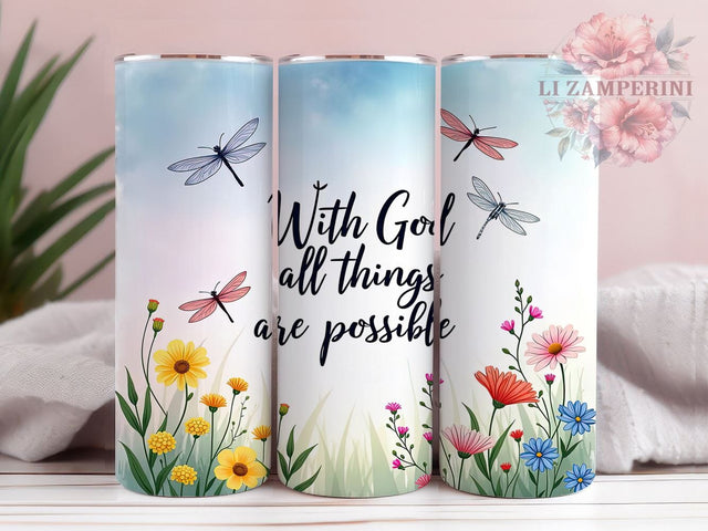 With God Tumbler, Christian Faith Mug, Bible Verse Drinkware, Inspirational Tumbler, Motivational Gift, 20oz Sublimation Wrap, Religious Drinkware Sublimation Li Zamperini 