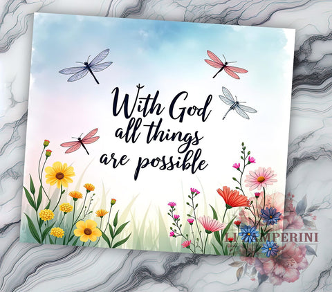 With God Tumbler, Christian Faith Mug, Bible Verse Drinkware, Inspirational Tumbler, Motivational Gift, 20oz Sublimation Wrap, Religious Drinkware Sublimation Li Zamperini 