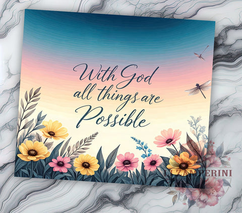 With God Tumbler, Christian Faith Mug, Bible Verse Drinkware, Inspirational Tumbler, Motivational Gift, 20oz Sublimation Wrap, Religious Drinkware Sublimation Li Zamperini 
