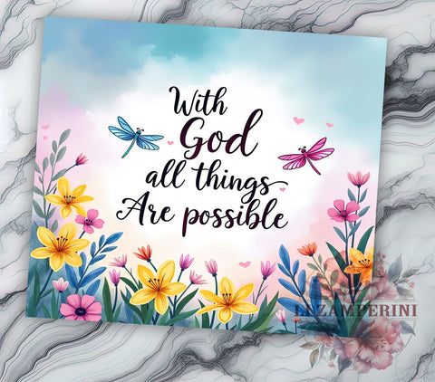 With God Tumbler, Christian Faith Mug, Bible Verse Drinkware, Inspirational Tumbler, Motivational Gift, 20oz Sublimation Wrap, Religious Drinkware Sublimation Li Zamperini 