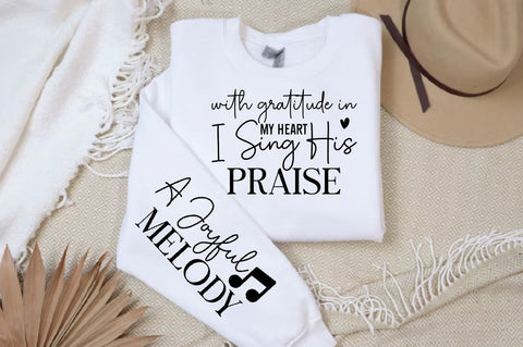With Gratitude in My Heart I Sing His Praise Sleeve SVG Design, Christian Sleeve SVG, Faith SVG Design, Jesus Sleeve SVG SVG Regulrcrative 