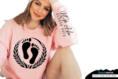 With Him always safe Sleeve SVG Design, Inspirational sleeve SVG, Motivational Sleeve SVG Design, Positive Sleeve SVG SVG Regulrcrative 