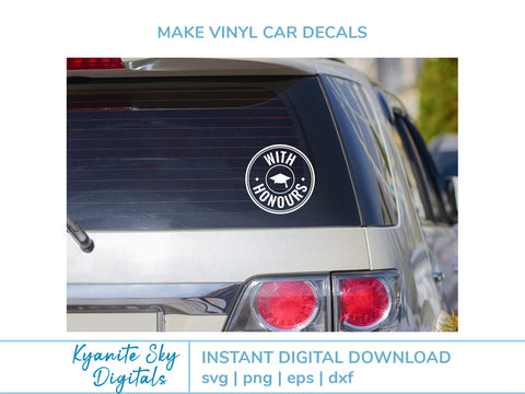 With Honours Grad SVG Bundle round seal circle frame graduation clipart SVG Kyanite Sky Digitals 