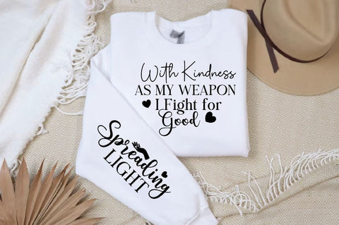 With Kindness as My Weapon I Fight for Good Sleeve SVG Design, Christian Sleeve SVG, Faith SVG Design, Jesus Sleeve SVG, Religious Sleeve SVG SVG Regulrcrative 