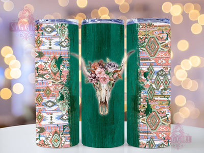 With Lid Birthday Christmas Gifts For Her Girl Mothers Women Animal Cow Lover 20oz Tumbler Wrap Sublimation Design, Cow Skull 20oz Skinny Tumbler, Instant Digital Download Sublimation SvggirlplusArt 