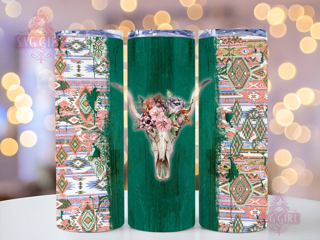 With Lid Birthday Christmas Gifts For Her Girl Mothers Women Animal Cow Lover 20oz Tumbler Wrap Sublimation Design, Cow Skull 20oz Skinny Tumbler, Instant Digital Download Sublimation SvggirlplusArt 