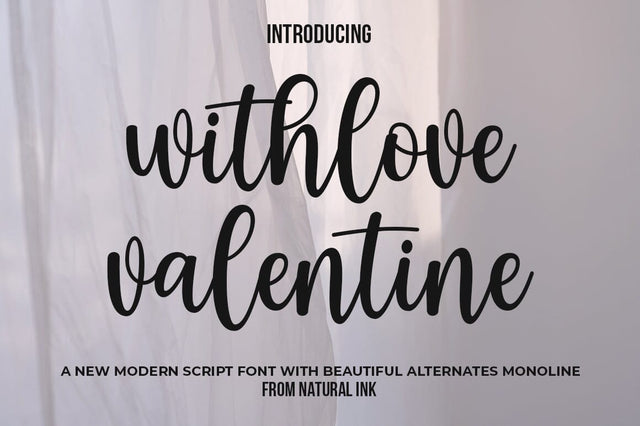 With Love Valentine Font Studio Natural Ink 