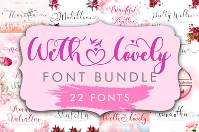 With Lovely Font Bundle Font Prasetya Letter 