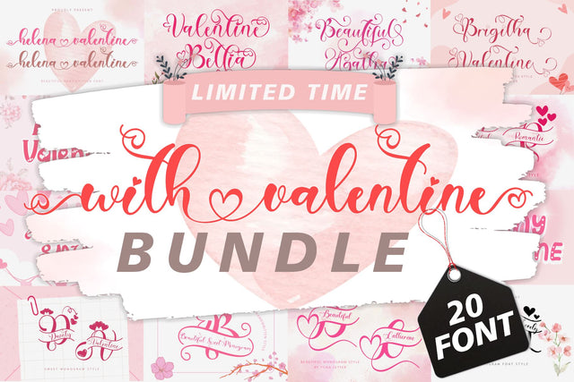With Valentine Bundle Font Prasetya Letter 