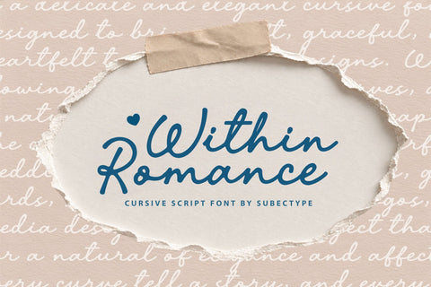 Within Romance - Cursive Script Font Font Subectype Studio 