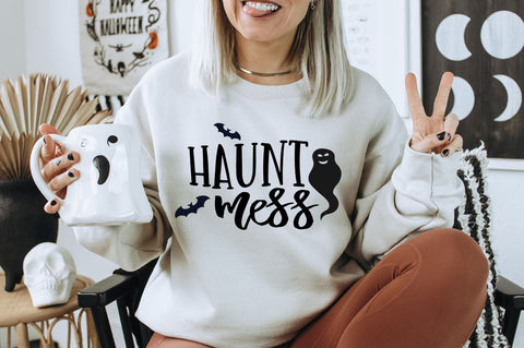 Witty Halloween Quote Cut Files - Haunt Mess SVG Design Sublimation Pickled Thistle Creative 
