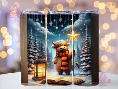 Wizard Highland Cow 20oz Tumbler Wrap Sublimation Design, Straight Tapered Tumbler Wrap, Highland Cow Tumbler Png, Instant Digital Download Sublimation SvggirlplusArt 
