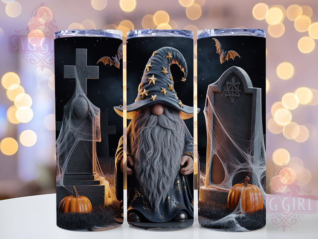 Wizard Magic Halloween Gnome Tumbler, Halloween Gnome Wrap, 20oz Sublimation, Magic Gnome Cup, Spooky Gnome Design, Halloween Drinkware, Fantasy Gnome Tumbler Sublimation SvggirlplusArt 