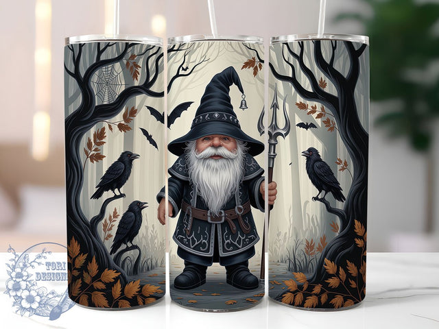 Wizard Magic Halloween Gnome Tumbler, Halloween Gnome Wrap, 20oz Sublimation, Magic Gnome Cup, Spooky Gnome Design, Halloween Drinkware, Fantasy Gnome Tumbler Sublimation ToriDesigns 