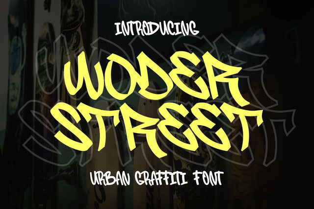 Woder Street - Monoline Graffiti Font Font Mozzatype 
