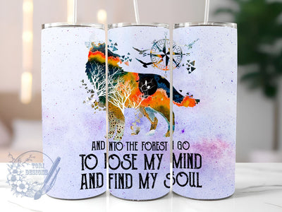 Wolf And Into The Forest 20oz Tumbler Wrap Sublimation Design, Forest Wolf Tumbler, Instant Digital Download Sublimation ToriDesigns 