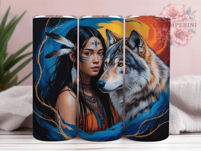 Wolf Dreamcatcher Boho Tumbler Wrap, Dreamcatcher Art, Tribal Style, Boho Women, Ethnic Design, Tumbler Wrap, Sublimation Design Sublimation Li Zamperini 