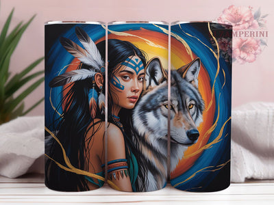 Wolf Dreamcatcher Boho Tumbler Wrap, Dreamcatcher Art, Tribal Style, Boho Women, Ethnic Design, Tumbler Wrap, Sublimation Design Sublimation Li Zamperini 