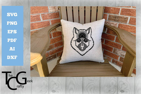 Wolf Face Mandala SVG SVG The Crafty Geek 