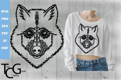 Wolf Face Mandala SVG SVG The Crafty Geek 