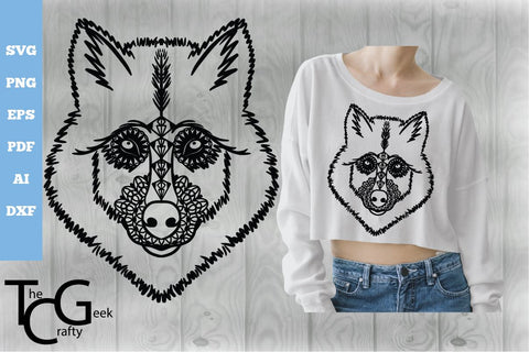 Wolf Face Mandala SVG SVG The Crafty Geek 