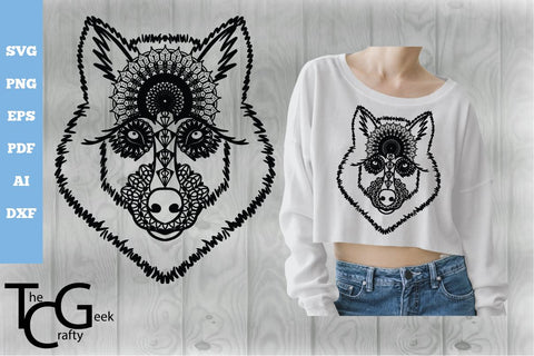 Wolf Face Mandala SVG SVG The Crafty Geek 