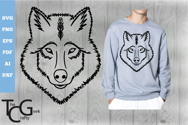 Wolf Face SVG SVG The Crafty Geek 