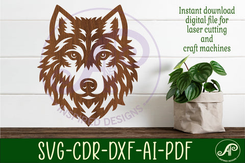 Wolf face wall art sign, SVG file. vector SVG APInspireddesigns 