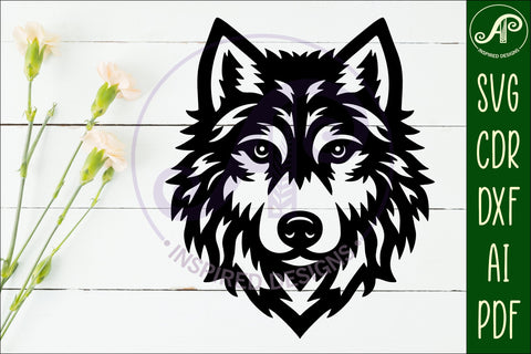 Wolf face wall art sign, SVG file. vector SVG APInspireddesigns 