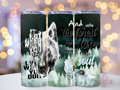 Wolf Find My Soul 20oz Tumbler, Wolf Forest Tumbler Png, Straight Tapered Tumbler Wrap, Instant Digital Download Sublimation SvggirlplusArt 