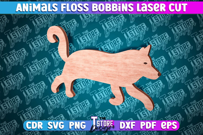 Wolf Floss Bobbins Laser Cut | Laser Cut Design | CNC File SVG The T Store Design 
