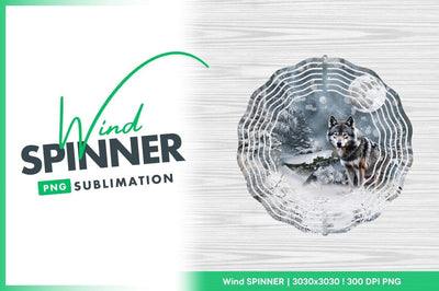 Wolf in winter forest moonlight scene Sublimation Regulrcrative 