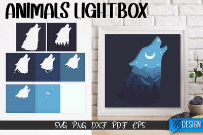 Wolf Lightbox SVG Design | Paper Cut Design | SVG File SVG Fly Design 