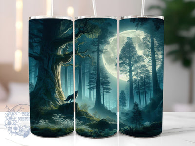 Wolf Moon 20oz Skinny Tumbler, Wolf Tumbler Png, Straight & Tapered Tumbler Wrap, Instant Digital Download Sublimation ToriDesigns 