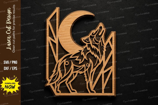 Wolf Moon Scene SVG Laser Cut Svg Design SVG Regulrcrative 