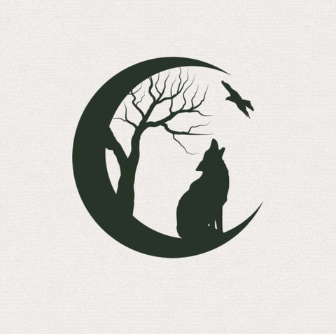 Wolf Moon SVG Cut File for Cricut, Mountain Forest Silhouette Clipart, Wild Animal Digital Download SVG DreamingSVG 