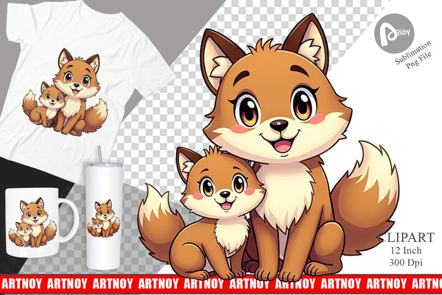 Wolf Mother's Day Clipart Sublimation artnoy 