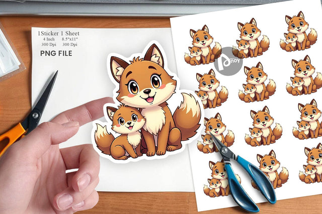 Wolf Mother's Day Sticker Sublimation artnoy 